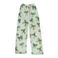 thumbnail image 5 of CCRFTGI Girls Pants Casual Cute Bowknot Print Lounge Pants 2025 Fall Soft Pants Basic Wide Leg Lounge Pj Pants Mint Green 160, 5 of 6