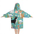 thumbnail image 2 of Chihuahua and Flower Florals Blanket Hoodies for Kids 6-13YR Oversize Wearable Blanket Hoodies for Boys Girls Teens, 2 of 7