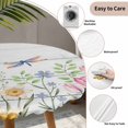 thumbnail image 6 of Wildflowers Fitted Tablecloth with Elastic Edged, Round Table Cloth for Dining Table, Spring Farmhouse Tulip Floral Leaf Wooden Grain Waterproof Oil Proof Table Cover for Indoor Outdoor 55"-60", 6 of 8