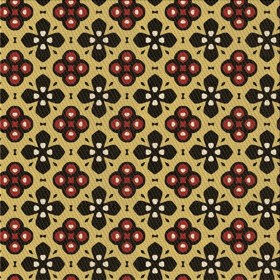 Ahgly Company Indoor Square Patterned Bee Yellow Area Rugs, 4' Square