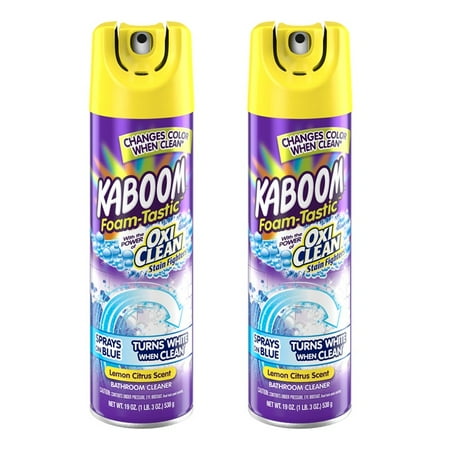 - (2 Pack) Kaboom⢠Foam-Tastic⢠Lemon Citrus Scent Bathroom Cleaner 19 oz. Aerosol Can