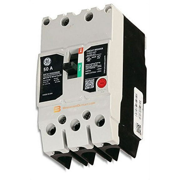 General Electric GE TEYD3050B 3 Pole 50 Amp 480v Circuit Breaker TEYD