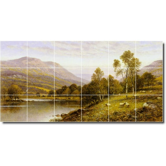 Ceramic Tile Mural-Alfred Glendening Landscapes Painting 126. 36" w x 18" h using (18) 6 x 6 ceramic tiles