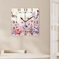 thumbnail image 4 of 10 Inch Wall Clock Battery Operated Square Clock for Office, Kitchen, Outdoor, Living Room,Flowers Watercolor Pattern, 4 of 4