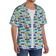 thumbnail image 2 of KLL Transport Print Men's Shirt Short Sleeve Button Down Summer Cuba Beach Shirts- Medium, 2 of 5