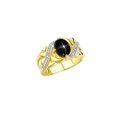 thumbnail image 6 of RYLOS Rings for Women 14K Gold Plated Silver Ring Classic 9X7MM Oval Gemstone & Diamonds March Black Star Sapphire Jewelry  Size 7, 6 of 7