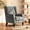 Gray, variant on HOMCOM Button-Tufted Accent Chair with High Wingback, Rounded Cushioned Armrests and Thick Padded Seat, Blue