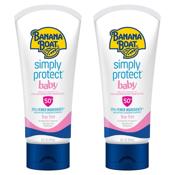 Loción de protección solar Banana Boat 100% mineral SPF 50 Baby 177 ml