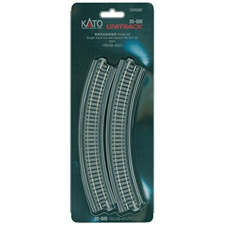 KATO 20-100 Binari Curvi N.4 Con Massicciata – Raggio 249 Mm 45° – Scala N 1/160 – Epoca VI