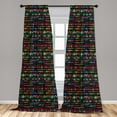 thumbnail image 5 of Ambesonne Colorful Curtains, Hand Drawn Art, Pair of 28"x63", Multicolor, 5 of 5