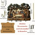 thumbnail image 3 of Wooden Key Rack with The Last Supper Design - Elegant for Christmas & Religious Home Decor, Wall-Mounted Key Storage Organizer, Decorative Key Holder for Entryway & Kitchen Tidying, 11.81*9.06in, 3 of 5