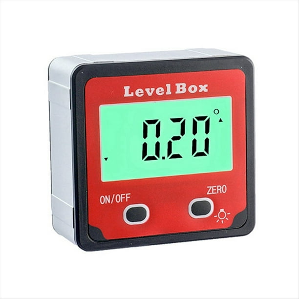 Cuadro de Inclinación con Pantalla Digital de 2 Botones y Digital de 4 X 90 Grados, Regla de Inclinación, Medidor de Ángulos con Pantalla Digital