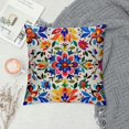 thumbnail image 2 of BCIIG Mexican Otomi FlowerThrow Pillow Cover Boho Colorful Bird Bright Decorative Pillow Case Cotton Linen Cushion Cover Decor 18x18 Inch Pillowcase for Home, 2 of 5