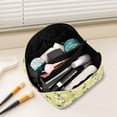 thumbnail image 2 of FORMRS Makeup Bag Travel Cosmetic Organizer for Women Fold Flat Zipper Pouch with Handle, Green Flowers Pattern, 2 of 8