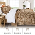 thumbnail image 6 of IR Imperial Rooms 3-Piece Velvet Bedspread Set, Floral Ultrasonic Embossed Quilt, Queen, Caramel (Pack of 2), 6 of 8