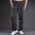 thumbnail image 2 of Yievot Mens Athletic Pants Straight Leg Workout Pant Drawstring Elastic Waist Casual Trousers with Pockets, 2 of 8