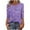 Purple, variant on Tops for Women 3/4 Sleeve Printed Button T-shirt Casual Loose Top,Womens Tops Plus Size Brown XL
