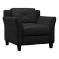 thumbnail image 1 of Bowery Hill Transitional Microfiber Chair with Curved Arm in Black, 1 of 5