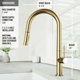 thumbnail image 3 of VIGO Greenwich Single Handle Pull-Down Sprayer Kitchen Faucet in Matte Brushed Gold, 3 of 11