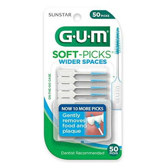 GUM Soft-Picks Wider Spaces Dental Picks, 50 Count