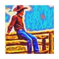 thumbnail image 4 of Cowboy on Fencepost - Canvas, 4 of 25