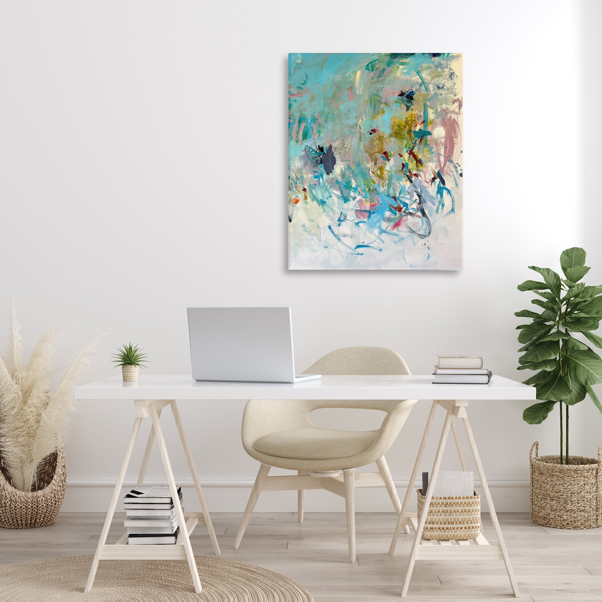 Stupell Industries Chaotic Ombre Scribble Abstract Painting Gallery Wrapped Canvas Art Print Wall Art, 30 x 40
