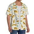 thumbnail image 2 of Sikiie Leopard Print Men's Wrinkle Free Untucked Cuban Shirt Business Casual Button Down Shirts Short Sleeve ShirtLarge, 2 of 5