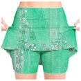 thumbnail image 5 of GiLiling Girls Casual Skort Floral Print Mini Skirt Elastic Waist with Built-in Shorts Lightweight Active Skirt for Daily and Play (Mint Green, 7-8 Years), 5 of 6