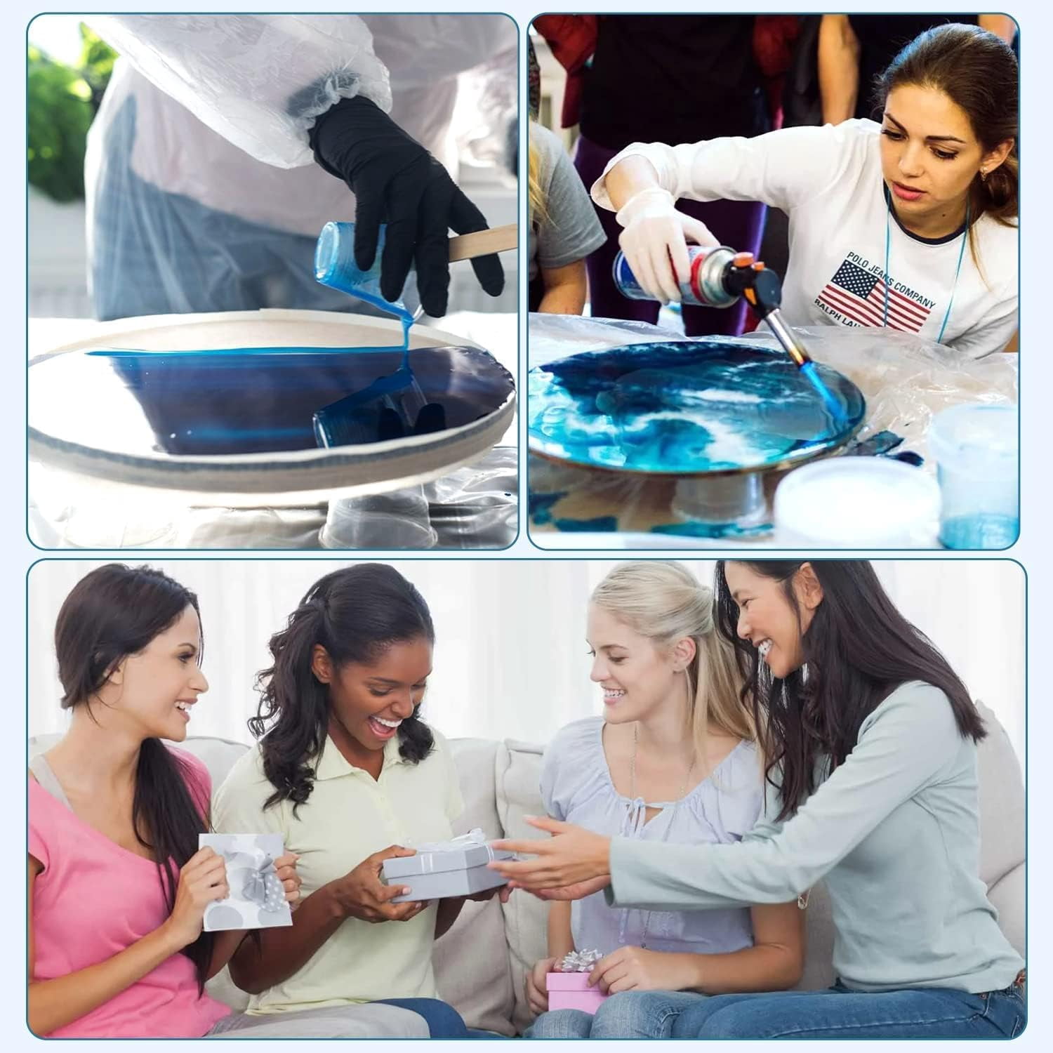 Epoxy Resin 1 Gallon Kit, Crystal Clear Epoxy Resin High Gloss, Easy Mix 1:1 Bubbles Free Art Resin for Coating and Casting, Countertop, Table Top, River Tables, Jewelry, Craft DIY, Molds