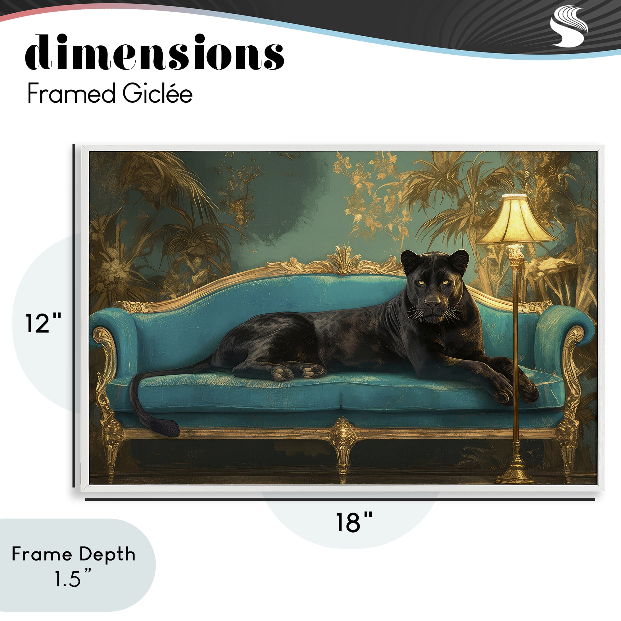 Stupell Industries Exotic Lounging Panther White Framed Giclee Art, design by Tina LeCour