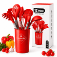 thumbnail image 1 of Juego De Cucharones De Silicona Y Acero Inoxidable KITCHENES 12 piezas, 1 of 8