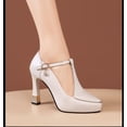 thumbnail image 3 of Women's Chunky Heels, Pointy Toe Ankle Strap, Closed Toe Dress Shoes for Party shoes, 3 of 15