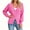 Pink, variant on Deep V-neck Women Solid Button Down Slim Knit Cardigan Coat Sweater
