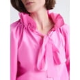 thumbnail image 5 of Free Assembly Women's and Women's Plus Size Ruffle Neck Cotton Top with Long Sleeves, XS-4X, 5 of 6