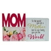 WAY TO CELEBRATE! Mother’S Day Standing Glass Tabletop Décor, Mom