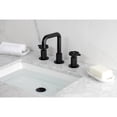 thumbnail image 2 of Kingston Brass KS1410RKZ Wendell Widespread Bathroom Faucet with Knurled Handle and Push Pop-Up Drain, Matte Black, 2 of 7