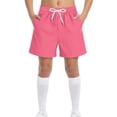 thumbnail image 3 of Scyoekwg Boys Shorts Baggy Pants Summer Fashion Solid Color Comfy Elastic Waistband Drawstring Swimming Trunks Beach Shorts Casual Pink 14-15 Years, 3 of 6