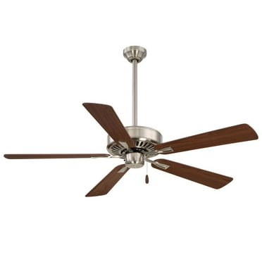 Ceiling Fan In Transitional Style 12.25 Inches Tall By 52 Inches Wide-Brushed Nickel Finish-Medium Maple/Dark Walnut Blade Color Minka Aire Fans
