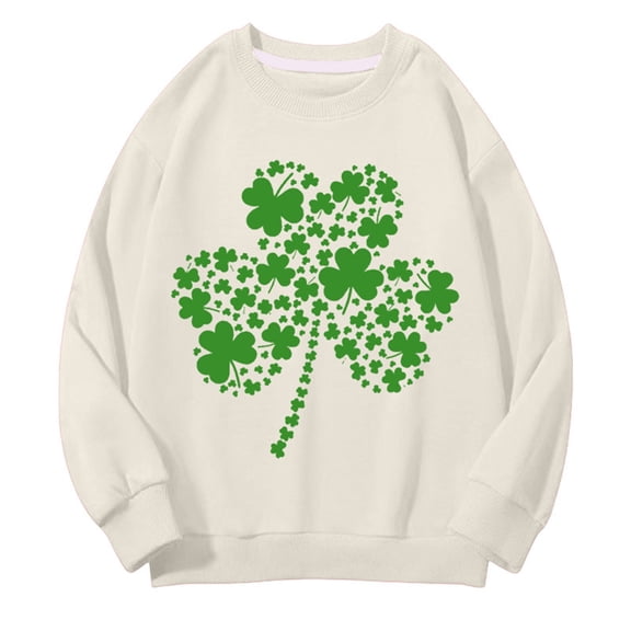 Mercatoo Kids St 𝐏atricks Day Sweatshirt Girls Boys Crewneck Long Sleeve Pullover Toddler Cloverss Shirt Sweater Tops Clothes