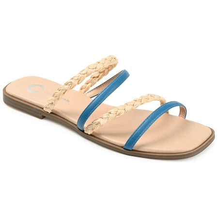 

Journee Collection Womens Brinna Tru Comfort Foam Low Stacked Heel Slide Sandals