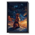 thumbnail image 2 of Hudo Pet 8X12 Unframed Starry Night Van Gogh Inspired Harrier Dog Wall Art, Animal Pet Family Oil Painting Art Print Dog Poster Wall Decor, 2 of 5