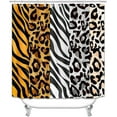 thumbnail image 2 of 4PCS/Set Jaguar Cheetah Leopard Print Shower Curtain set Cloth Polyester Bath Curtain Waterproof Bathtub Curtains, Bathroom Rugs Bath Mat Toilet Rug, Panthera Skin Decor 72x72",+Hooks, Grey, 2 of 7