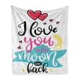 thumbnail image 1 of I Love You Soft Flannel Fleece Throw Blanket, I Love You to the Moon and Back Lifestyle Words Partners Design, Cozy Plush for Indoor and Outdoor Use, 70" x 90", Multicolor, by Ambesonne, 1 of 6