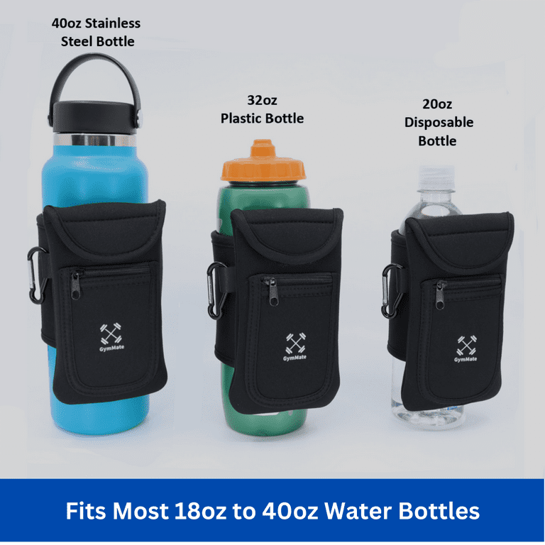 Gym Mate Magnetic Water Bottle Sleeve Pouch. Attaches Magnetically to Metal  Surface so Your Bottle is Always Within Reach. Accessory Pockets for Cell  Phones Key Cards Headphones.