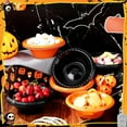 thumbnail image 2 of KK  200 Pcs Halloween Christmas Plastic Disposable Bowls 12 oz Black Orange Green Red Soup Dessert Salad Bowl Candy Snack Plate Serving Supplies for Thanksgiving Fall Wedding Party (Black Orange), 2 of 13