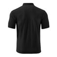 thumbnail image 6 of hoksml Men Big And Tall Polo Shirts Solid Color Collared Button Short Sleeve Summer Lightweight Breathable T Shirt Turndown Collar Blouse Sporty Top, 6 of 7