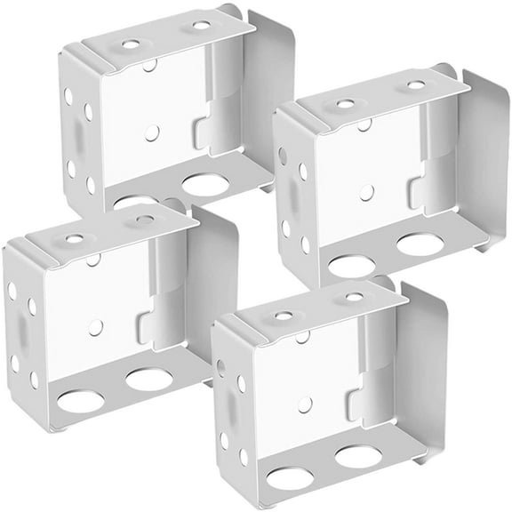 4 Pcs Mini Blind Brackets, 2.5 Inch White Profile Box Mounting Bracket Metal Window Blind Brackets Window Blinds Headrail Bracket For Window Blinds