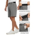thumbnail image 6 of Nestiefly Men's Golf Dress Shorts Flat Front Stretch Hybrid Lightweight Quick Dry Chino Shorts with Pockets Light Gray M, 6 of 6