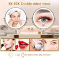 thumbnail image 5 of Rechargeable Lighted Makeup Mirror Wall Mount, Extendable Double Sided Vanity Mirror with 10X Magnif, 5 of 5