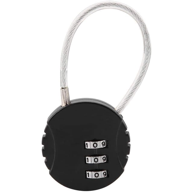 Candado de Seguridad con Cable de Acero Código 3 Dígitos para Maleta Mochila oso de fresa Hogar